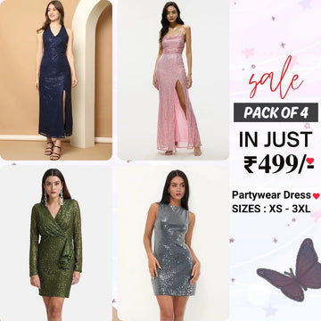 4-Piece Women’s Party Dress Combo Glam Up Every Occasion | PD-10