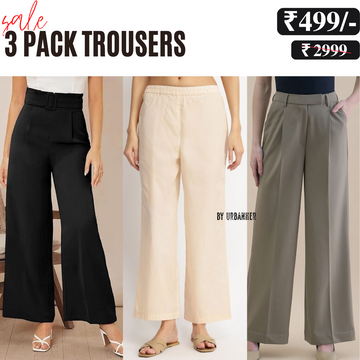 Women’s 3-Pack Trouser Combo | Cozy Comfort for Everyday Wear | TC-02