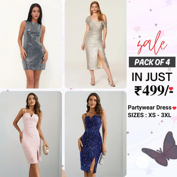 4-Piece Women’s Party Dress Combo Glam Up Every Occasion | PD-02