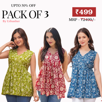 3 Floral Kurtis in one perfect combo | soft, classic, and effortlessly stylish | SC-04