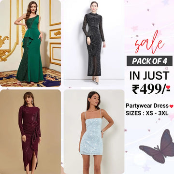 4-Piece Women’s Party Dress Combo Glam Up Every Occasion | PD-03