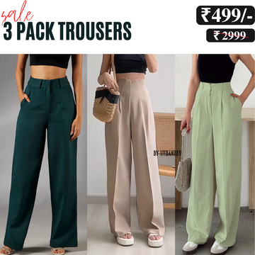 Women’s 3-Pack Trouser Combo | Cozy Comfort for Everyday Wear | TC-03