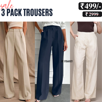 Women’s 3-Pack Trouser Combo | Cozy Comfort for Everyday Wear | TC-04