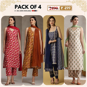 Designer 4-Piece Kurti Set with Matching Dupatta | MD-01