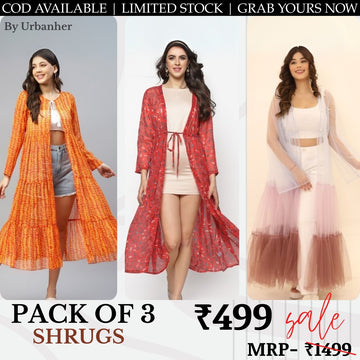 Women 3 Stylish Shrugs in One Combo | Lightweight, Layer-Ready, Everyday Wear | SC-05
