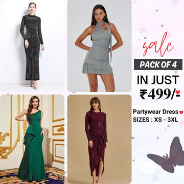 4-Piece Women’s Party Dress Combo Glam Up Every Occasion | PD-06