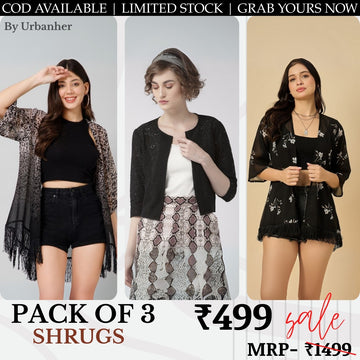 Women 3 Stylish Shrugs in One Combo | Lightweight, Layer-Ready, Everyday Wear | SC-06