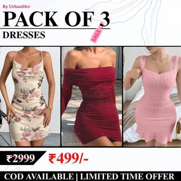 Pack of 3 Dresses | Soft,Comfy,Party Wear| TD-05