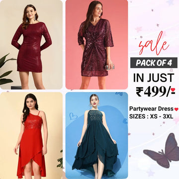 4-Piece Women’s Party Dress Combo Glam Up Every Occasion | PD-08
