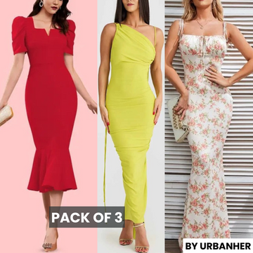 3-Pack Bodycon Dress Combo – Versatile Styles for Every Occasion | DC-09