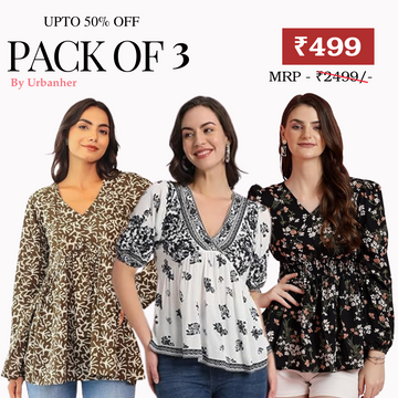 3 Floral Kurtis in one perfect combo | soft, classic, and effortlessly stylish | SC- 07