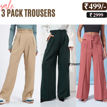 Women’s 3-Pack Trouser Combo | Cozy Comfort for Everyday Wear | TC-06