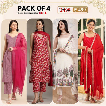Designer 4-Piece Kurti Set with Matching Dupatta | MD-07