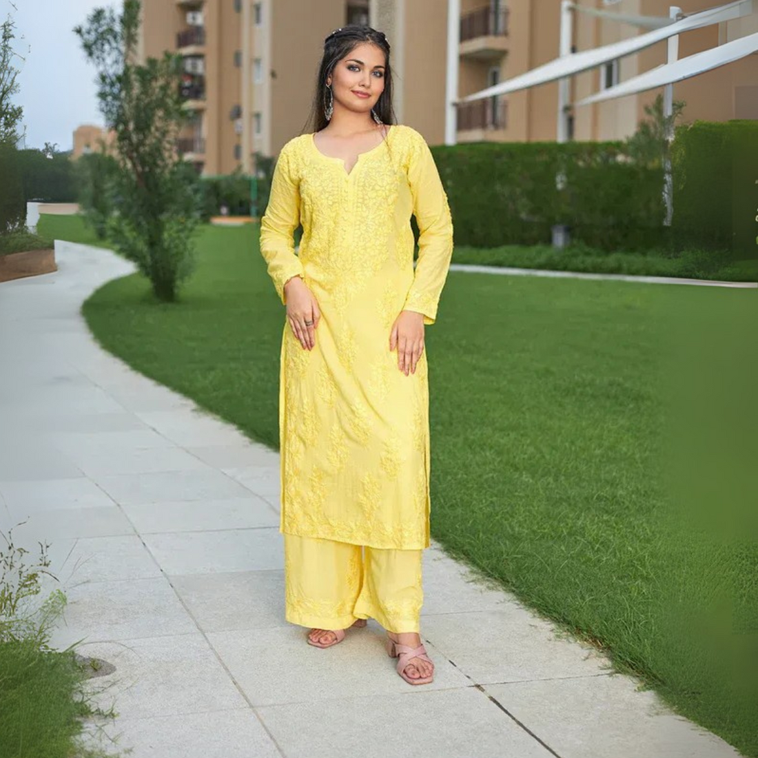 3 Combo Pack | Women Chikankari Work Kurti Set | Full Sleeves - CKS03