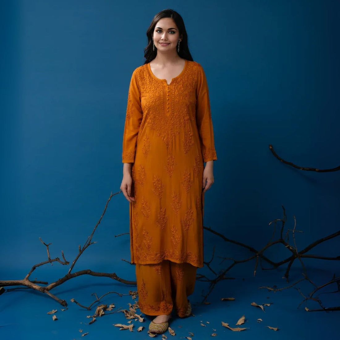 3 Combo Pack | Women Chikankari Work Kurti Set | Full Sleeves - CKS07