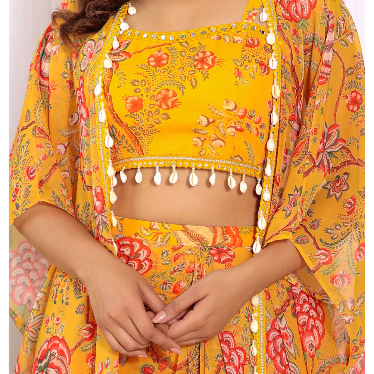 Elegant Indo-Western 3-Piece Combo | Jacket, Shrug, or Dupatta | IW-03