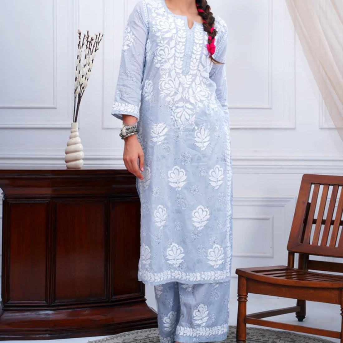 3 Combo Pack | Women Chikankari Work Kurti Set | Full Sleeves - CKS10