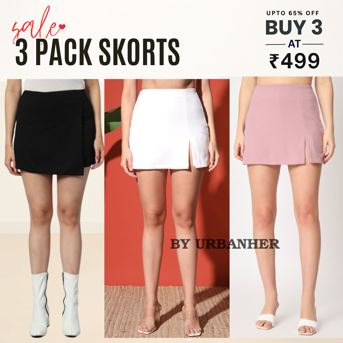 3-Pack Women’s Skorts – Soft, Stylish & Ready for Everywear | WS-05