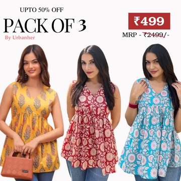 3 Floral Kurtis in one perfect combo |  soft, classic, and effortlessly stylish | SC-03