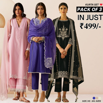 PACK OF 3 | Stylish Women’s Fancy Ethnic Kurta Set for Special Occasions | WK-01