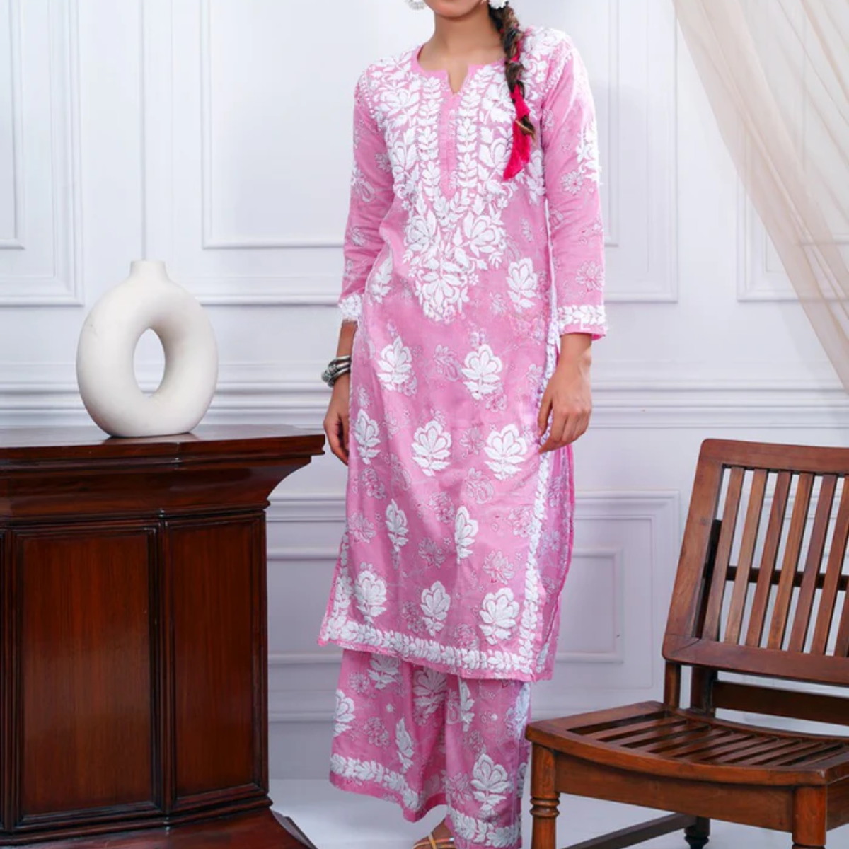 3 Combo Pack | Women Chikankari Work Kurti Set | Full Sleeves - CKS04