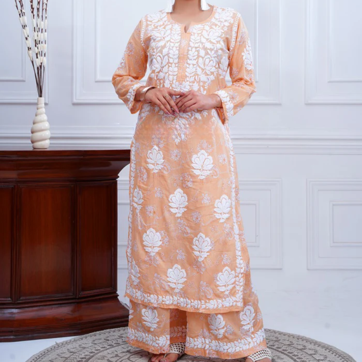 3 Combo Pack | Women Chikankari Work Kurti Set | Full Sleeves - CKS04