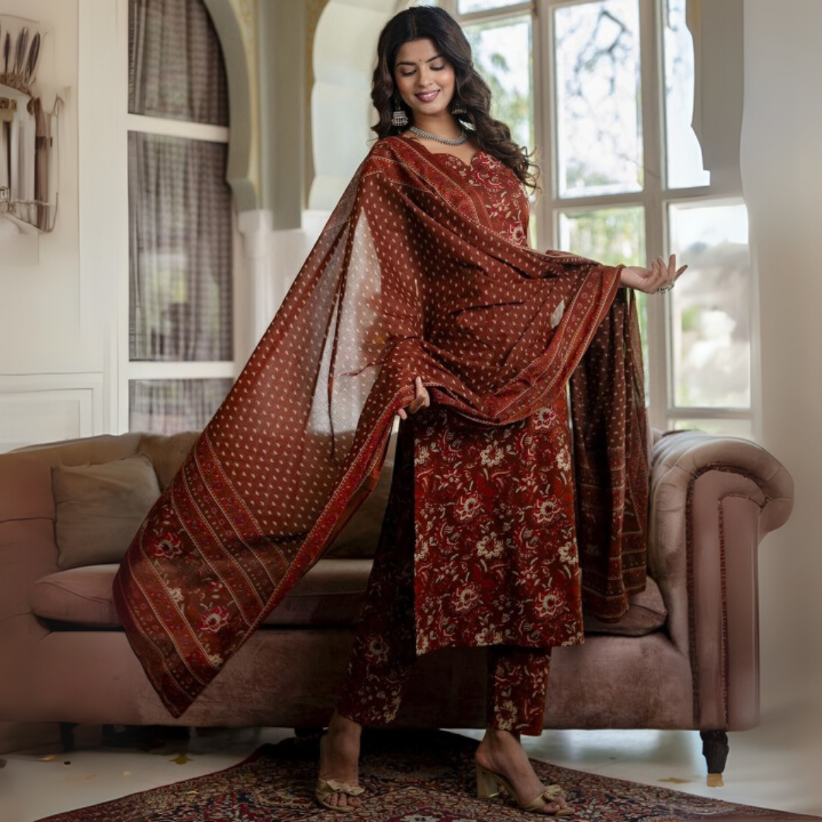 Designer 4-Piece Kurti Set with Matching Dupatta | MD-08