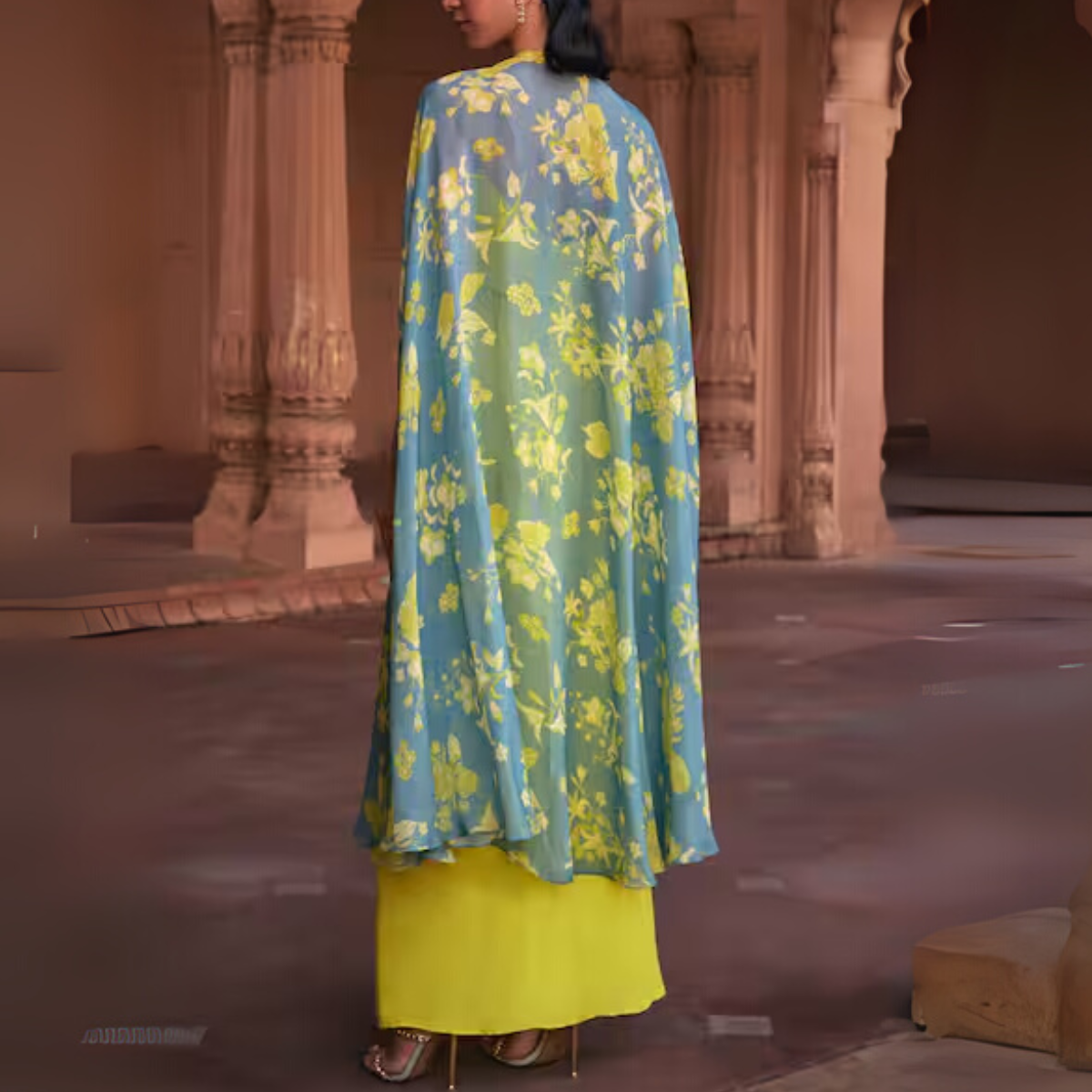 Elegant Indo-Western 3-Piece Combo | Jacket, Shrug, or Dupatta | IW-02