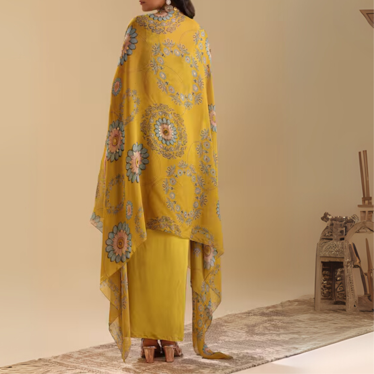 Elegant Indo-Western 3-Piece Combo | Jacket, Shrug, or Dupatta | IW-05
