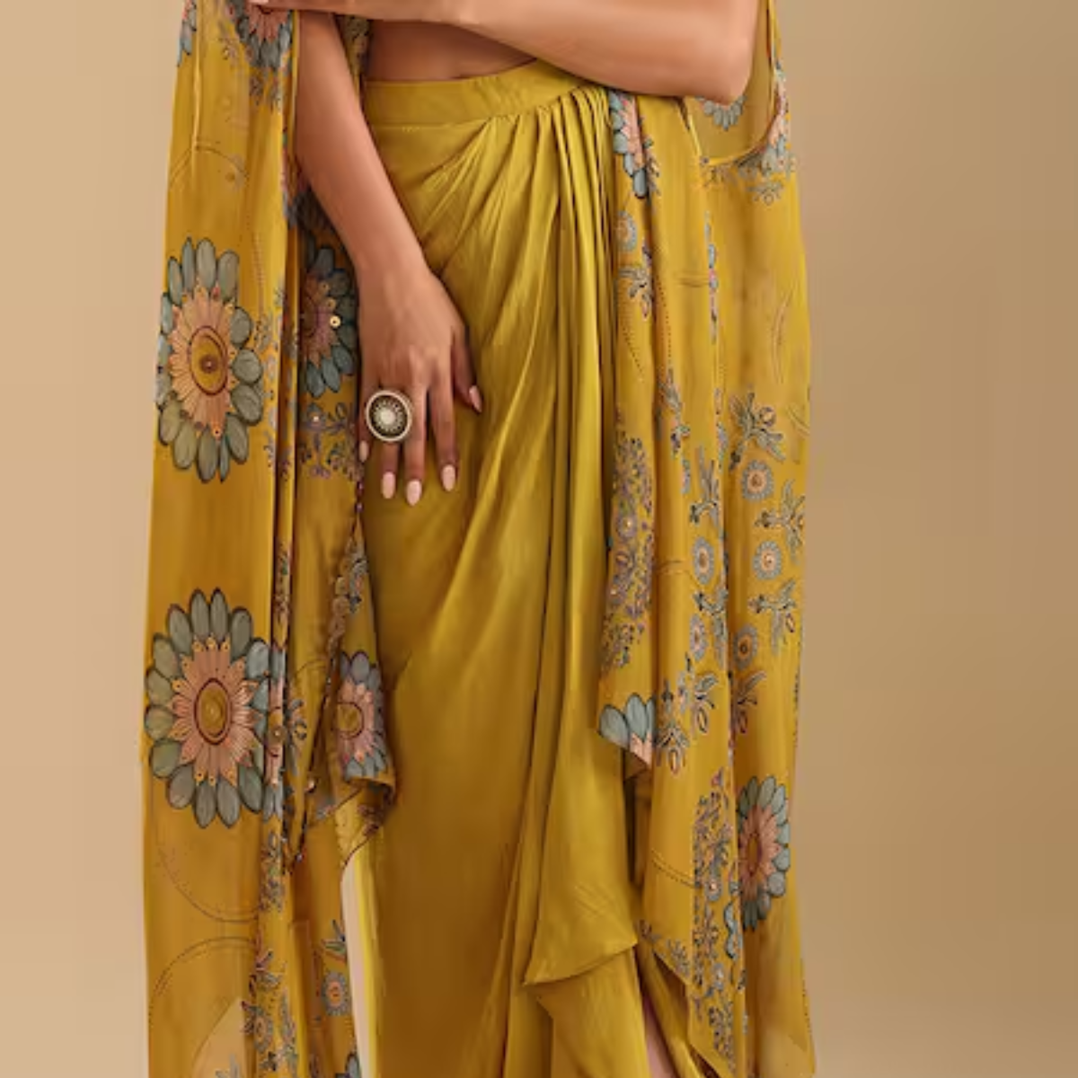 Elegant Indo-Western 3-Piece Combo | Jacket, Shrug, or Dupatta | IW-05