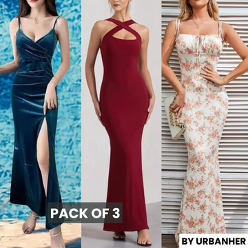 3-Pack Bodycon Dress Combo – Versatile Styles for Every Occasion | DC-03
