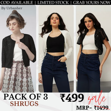Women 3 Stylish Shrugs in One Combo | Lightweight, Layer-Ready, Everyday Wear | SC-03