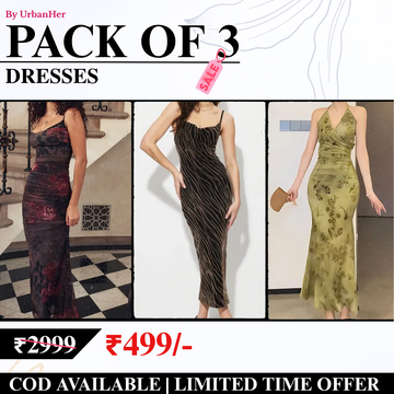 Pack of 3 Dresses | Soft,Comfy,Party Wear| TD-01
