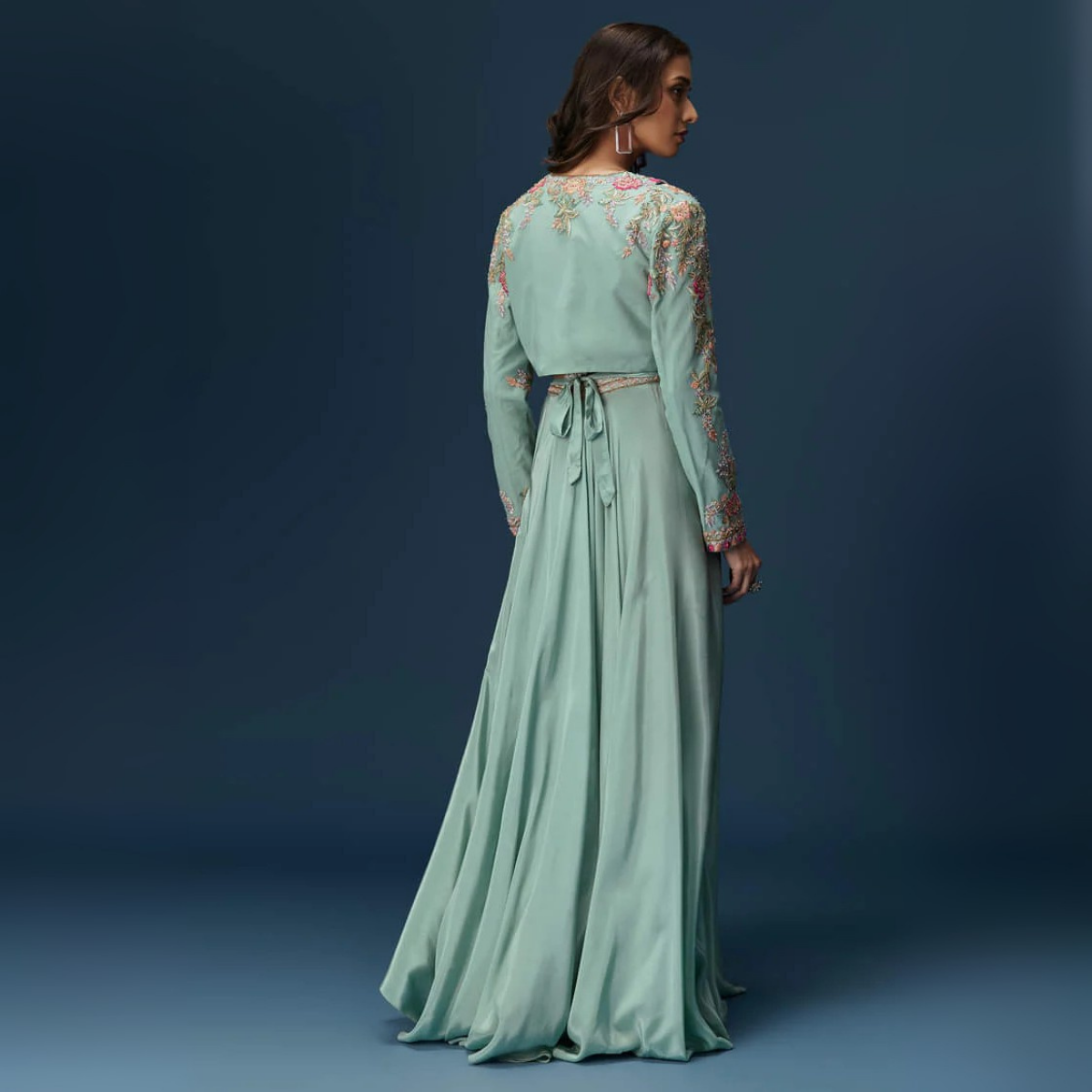 Elegant Indo-Western 3-Piece Combo | Jacket, Shrug, or Dupatta | IW-06