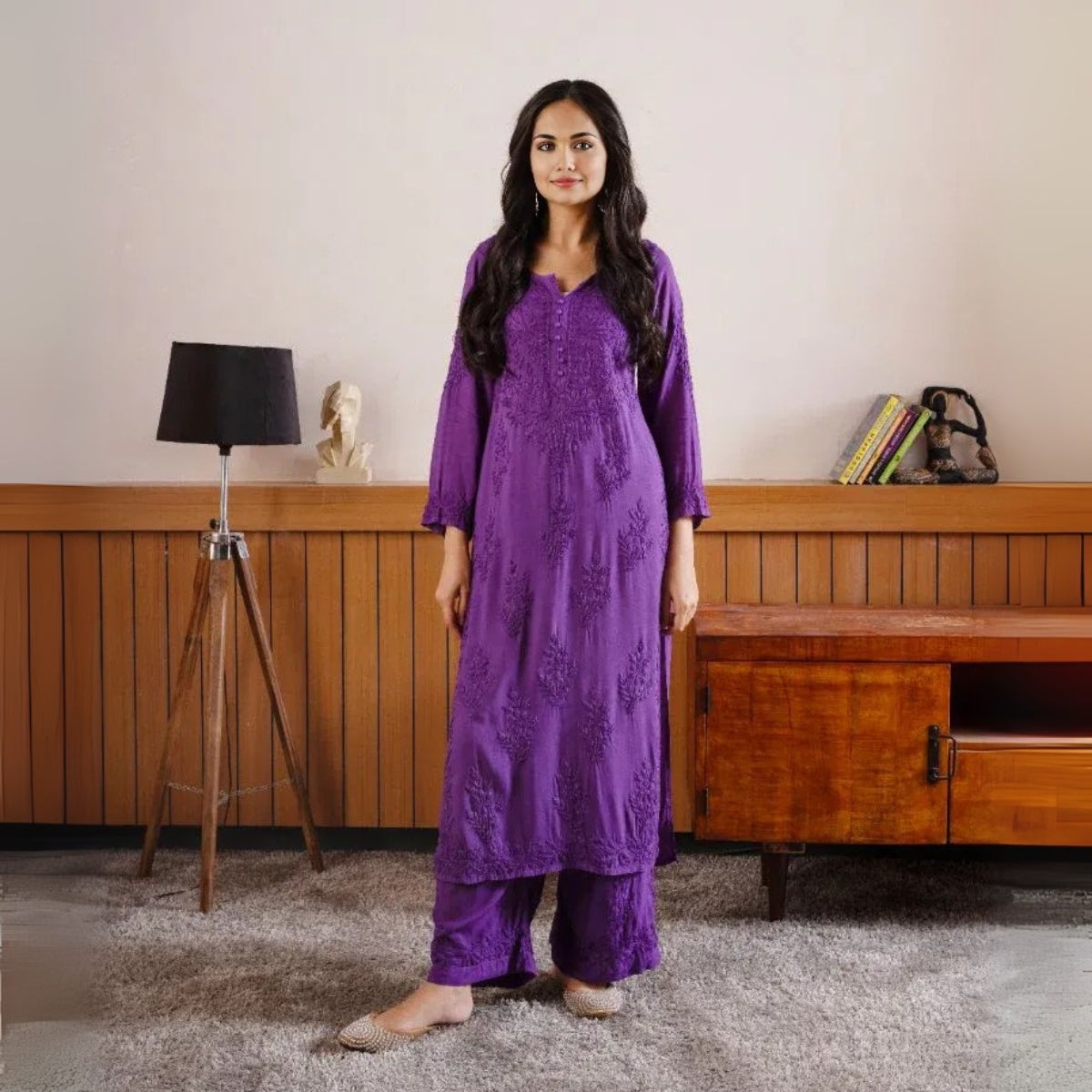 3 Combo Pack | Women Chikankari Work Kurti Set | Full Sleeves - CKS07