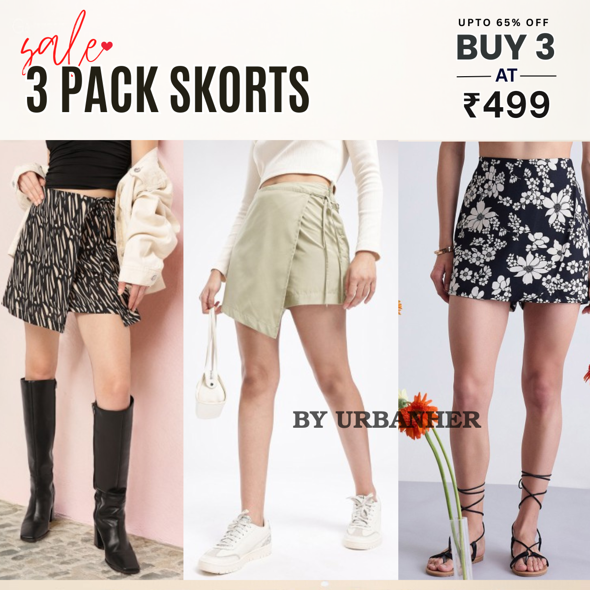 3-Pack Women’s Skorts – Soft, Stylish & Ready for Everywear | WS-01