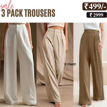 Women’s 3-Pack Trouser Combo | Cozy Comfort for Everyday Wear | TC-05