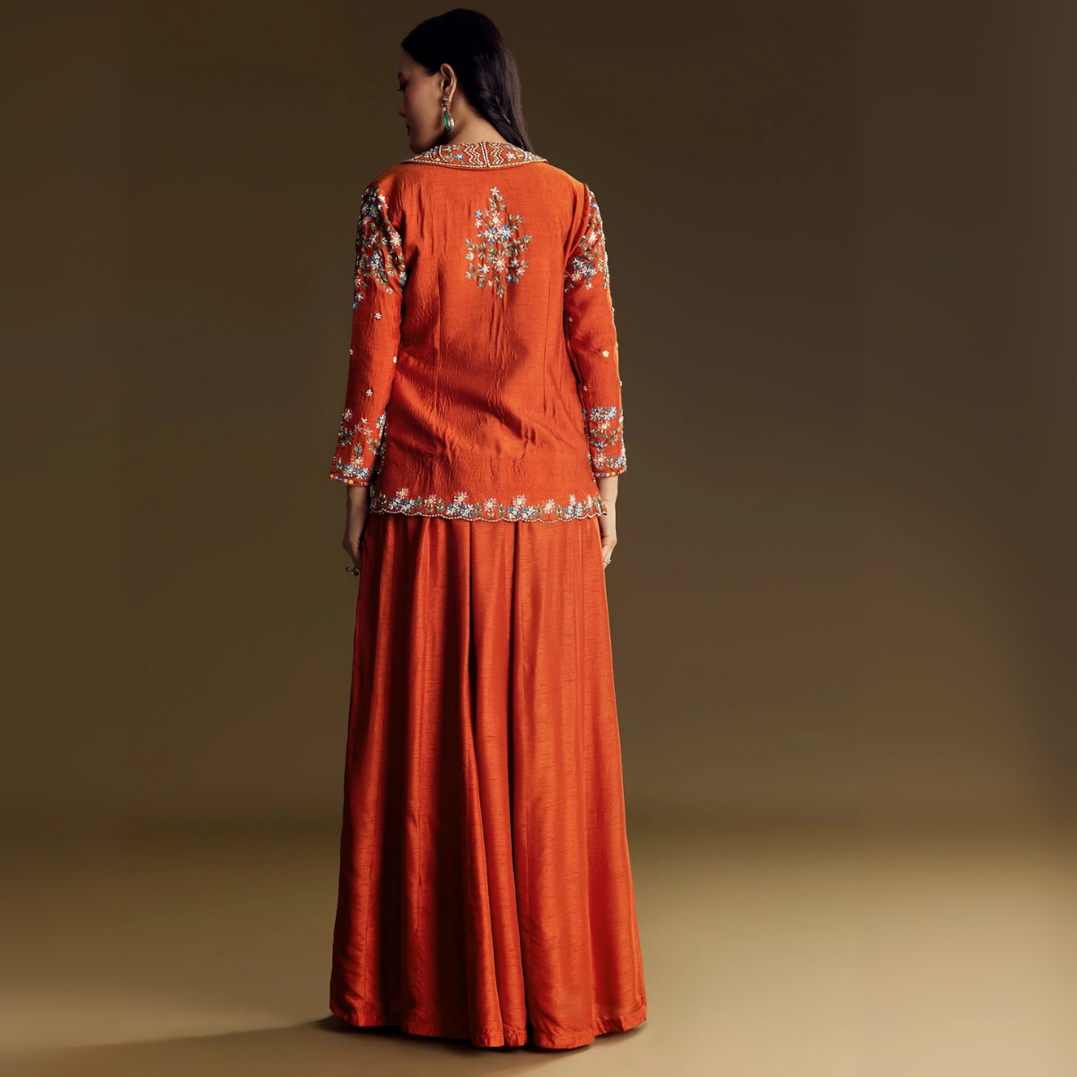 Elegant Indo-Western 3-Piece Combo | Jacket, Shrug, or Dupatta | IW-06