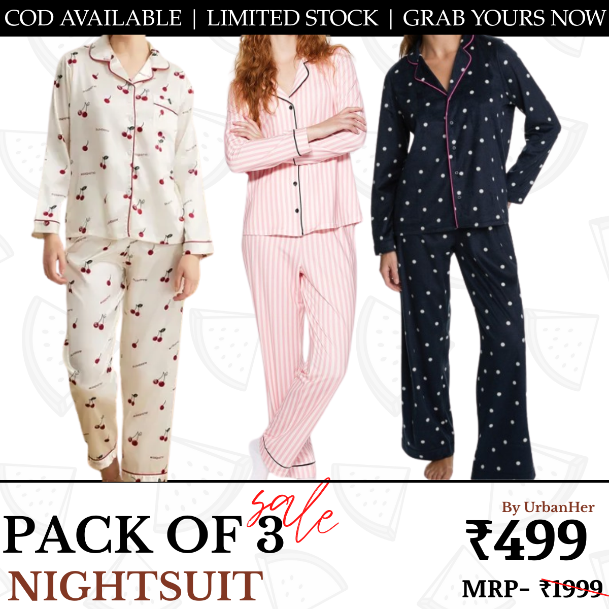 Pack of 3 | NIGHTSUIT | SOFT,COMFORTABLE,STYLISH | SN-04