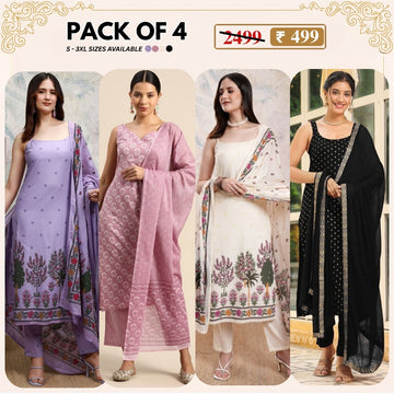 Designer 4-Piece Kurti Set with Matching Dupatta | MD-03