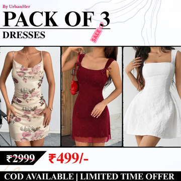 Pack of 3 Dresses | Soft,Comfy,Party Wear| TD-04