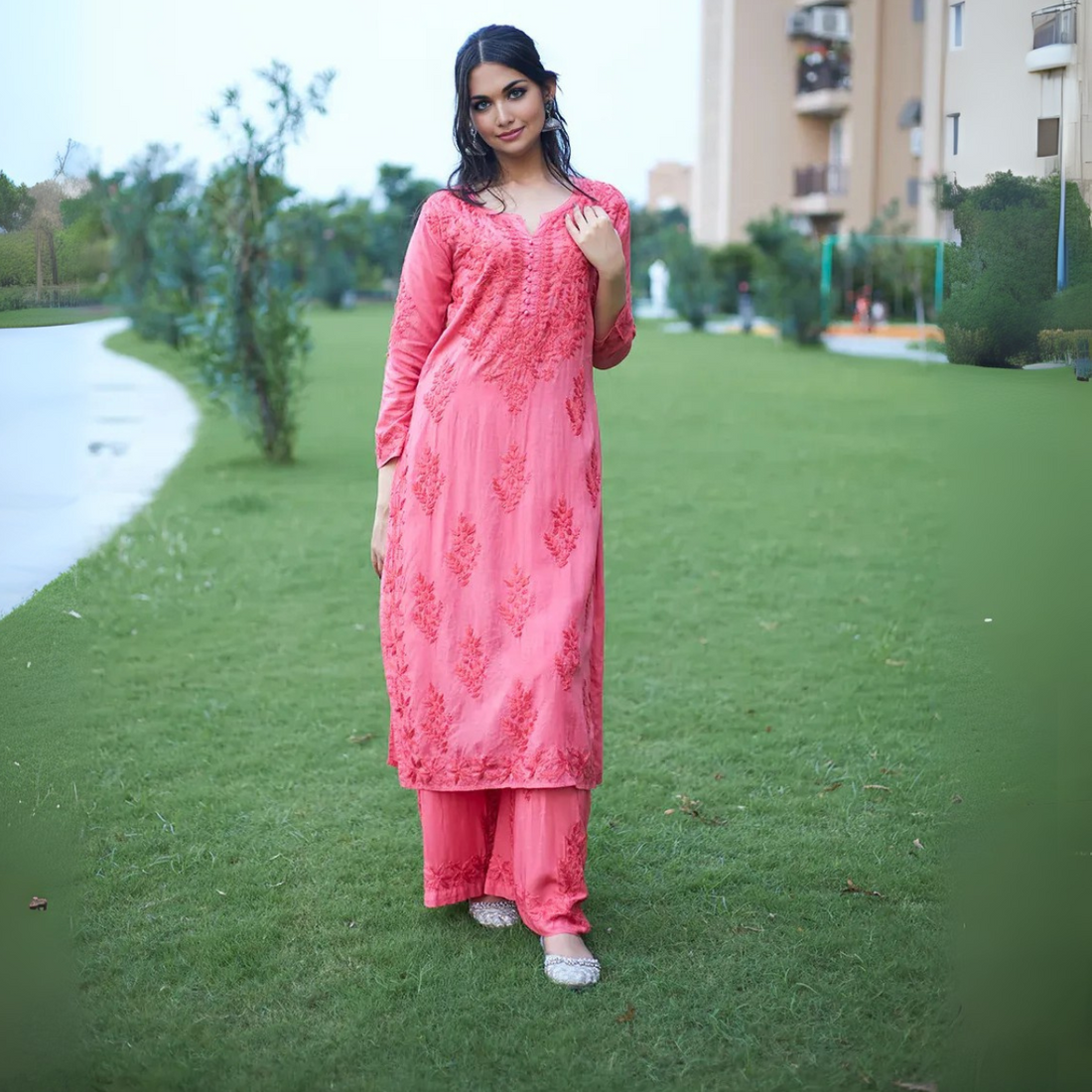 3 Combo Pack | Women Chikankari Work Kurti Set | Full Sleeves - CKS05