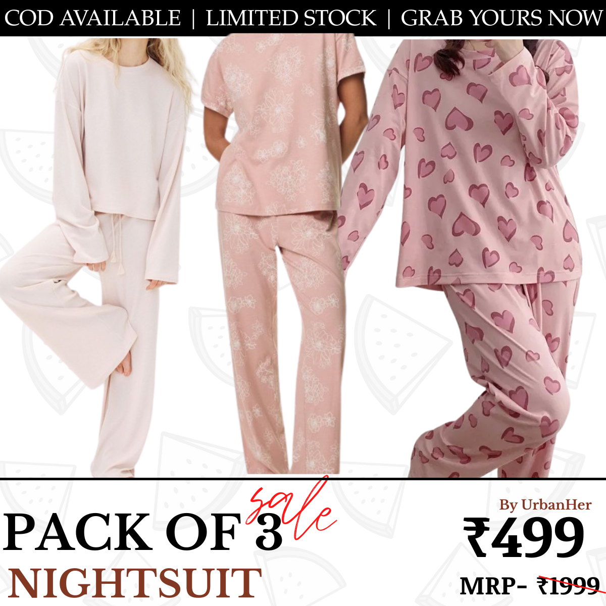 Pack of 3 | NIGHTSUIT | SOFT,COMFORTABLE,STYLISH | SN-05