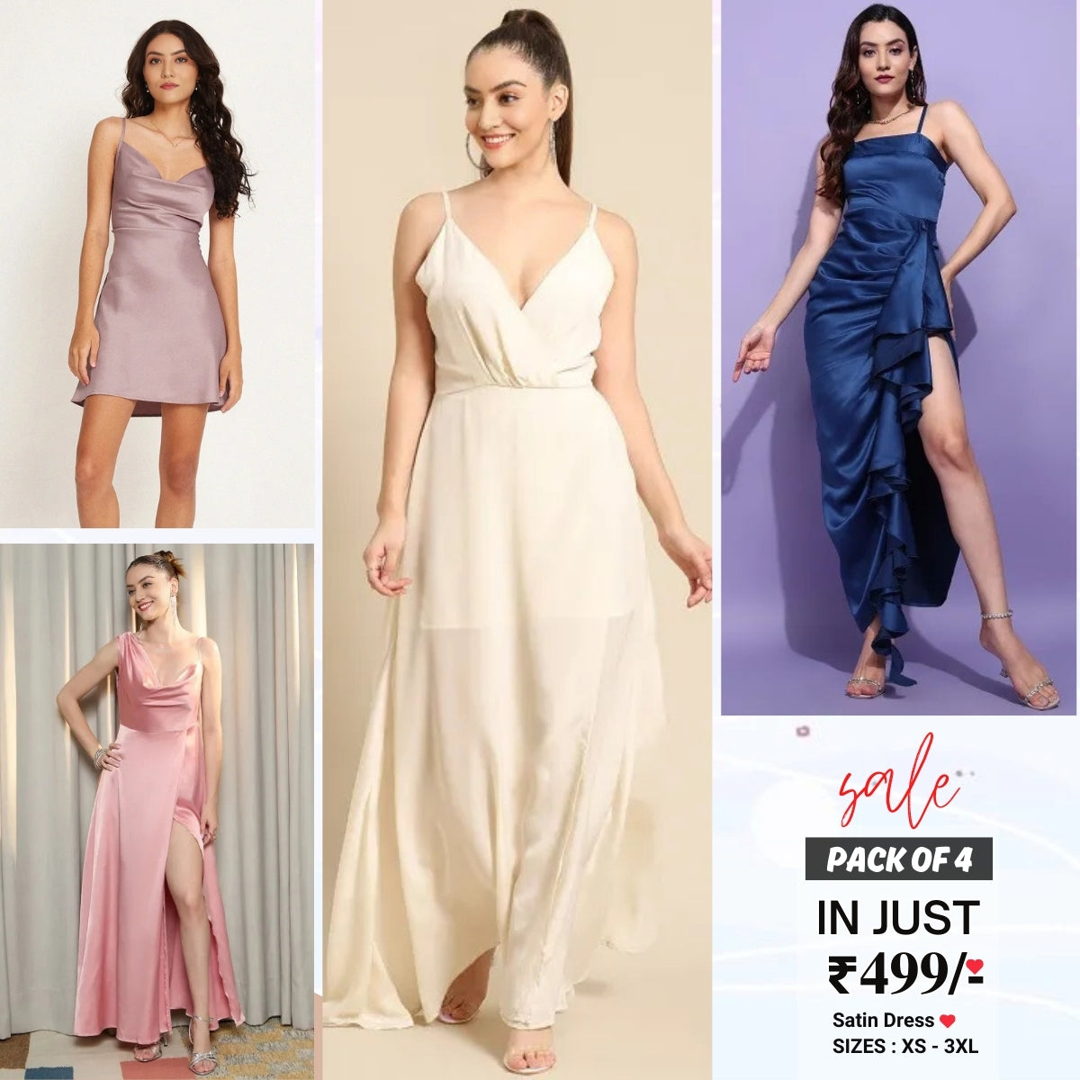 4 Combo Women’s Satin Dress Luxe Looks for Every Occasion | SD-07