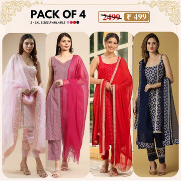 Designer 4-Piece Kurti Set with Matching Dupatta | MD-04