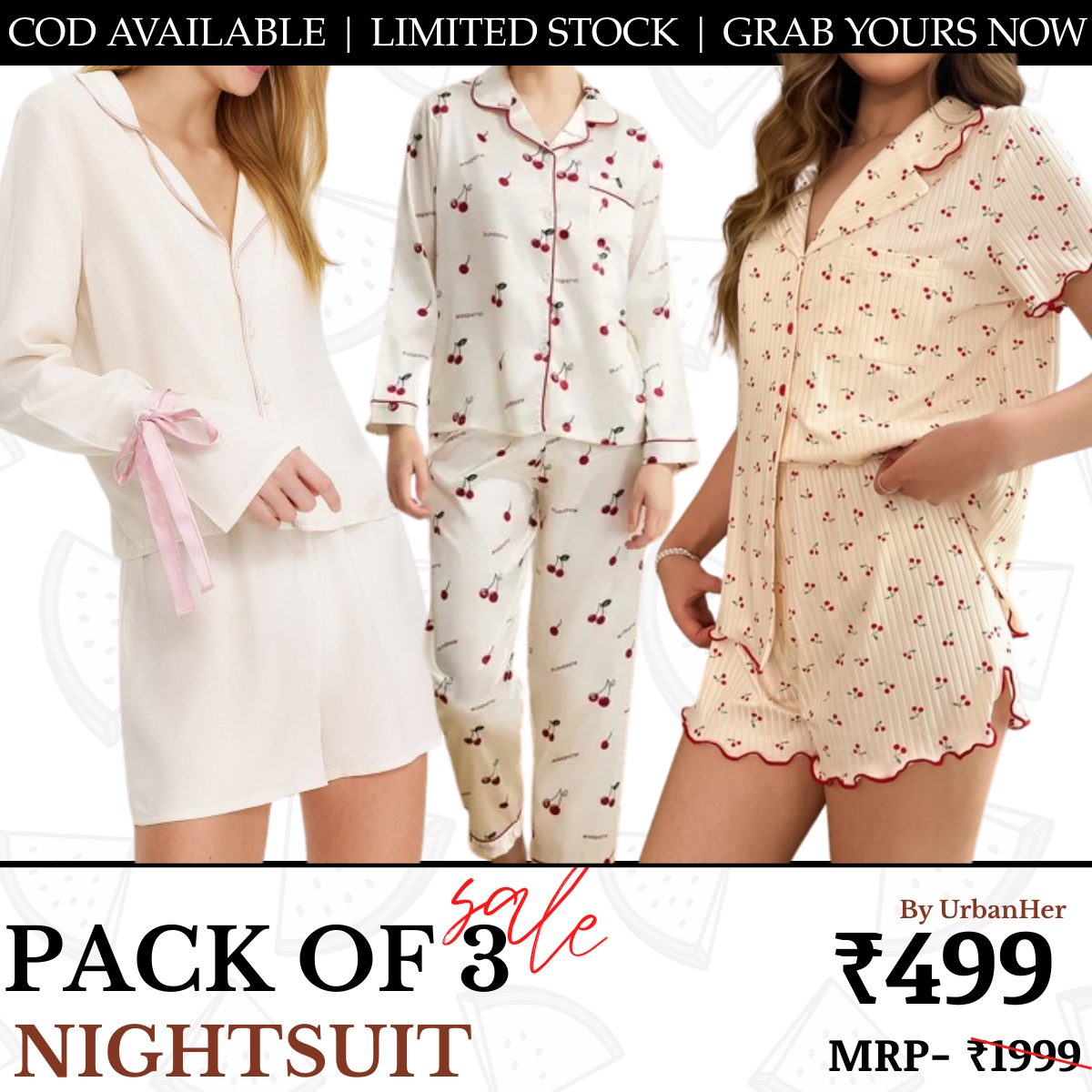 Pack of 3 | NIGHTSUIT | SOFT,COMFORTABLE,STYLISH | SN-06