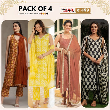 Designer 4-Piece Kurti Set with Matching Dupatta | MD-06
