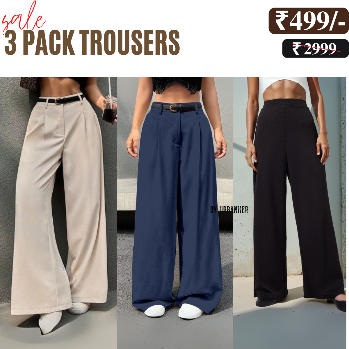 Women’s 3-Pack Trouser Combo | Cozy Comfort for Everyday Wear | TC-10