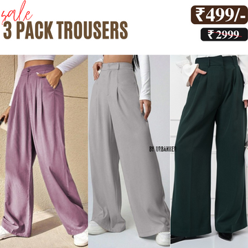 Women’s 3-Pack Trouser Combo | Cozy Comfort for Everyday Wear | TC-08