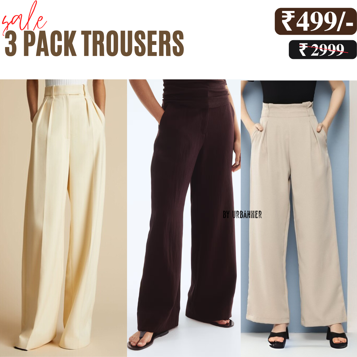 Women’s 3-Pack Trouser Combo | Cozy Comfort for Everyday Wear | TC-09